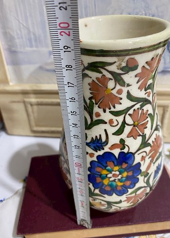 Çiçek Desenli Renkli Seramik Vazo - Görsel 3