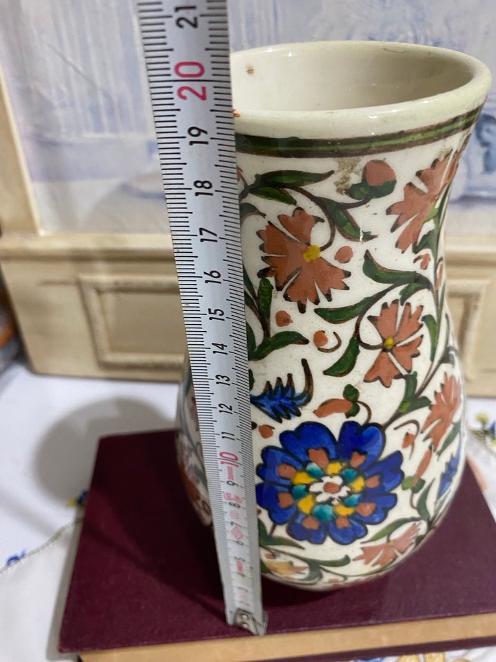 Çiçek Desenli Renkli Seramik Vazo - Görsel 3