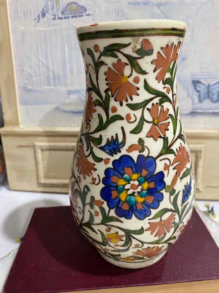 Çiçek Desenli Renkli Seramik Vazo - Görsel 2
