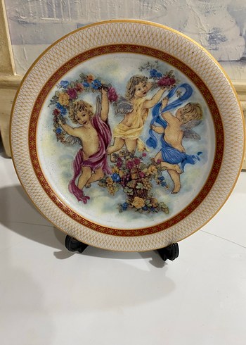 Çiçekli Melek Desenli Dekoratif Tabak - Görsel 2