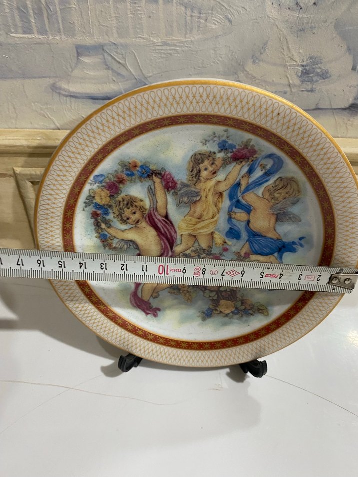 Çiçekli Melek Desenli Dekoratif Tabak - Görsel 4