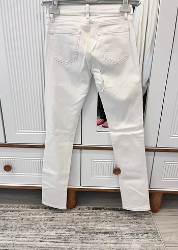 Calvin klein marka Beyaz Midi Kadın Kot Pantolon - Görsel 2