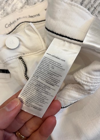 Calvin klein marka Beyaz Midi Kadın Kot Pantolon - Görsel 9