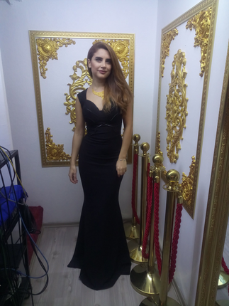 Abiye Siyah balık asil abiye