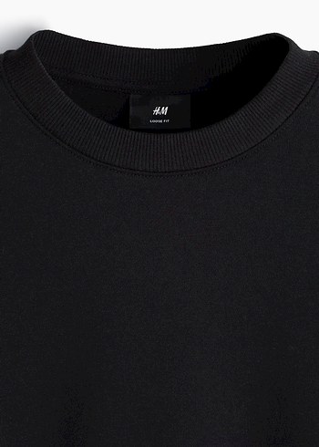 H&M loose fit sweatshirt Siyah M Beden - Görsel 4