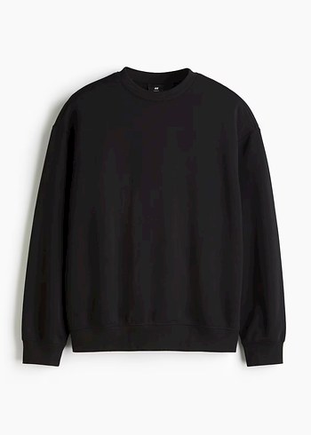 H&M loose fit sweatshirt Siyah M Beden - Görsel 3