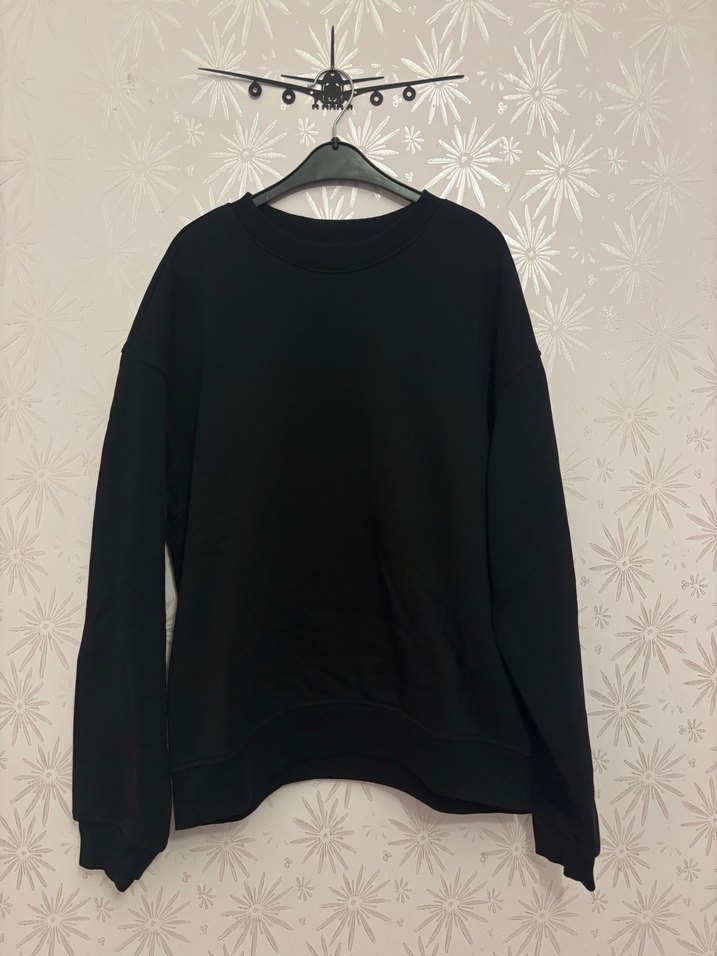 H&M loose fit sweatshirt Siyah M Beden - Görsel 5