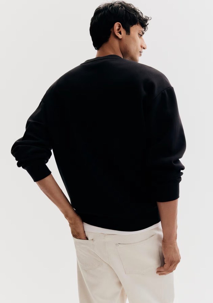 H&M loose fit sweatshirt Siyah M Beden - Görsel 2