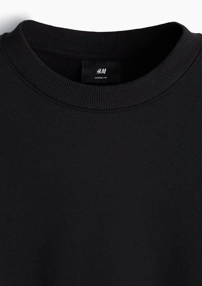H&M loose fit sweatshirt Siyah M Beden - Görsel 4