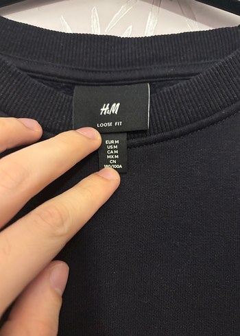 H&M Lacivert lose fit sweatshirt M Beden - Görsel 5