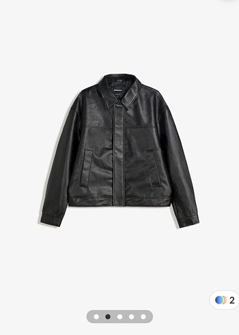 Bershka siyah suni deri ceket M Beden - Görsel 2