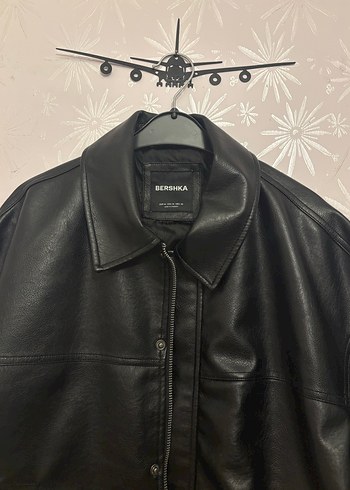 Bershka siyah suni deri ceket M Beden - Görsel 7