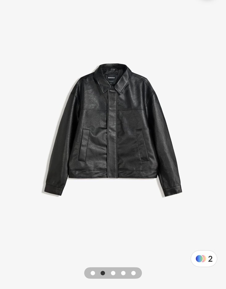 Bershka siyah suni deri ceket M Beden - Görsel 2