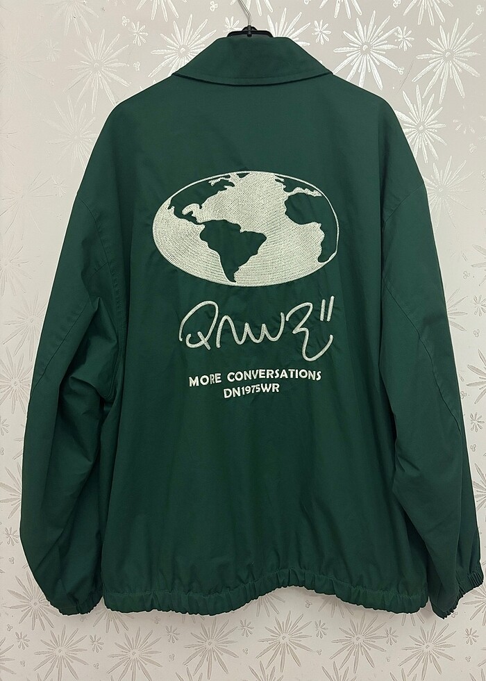 Zara L Beden Kontrast İşlemeli Yeşil Ceket - Görsel 5