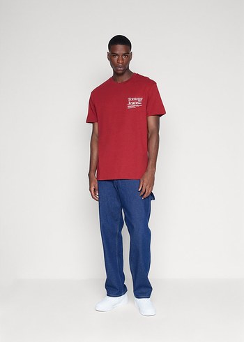 Tommy Hilfiger T-Shirt Kırmızı M Beden - Görsel 2