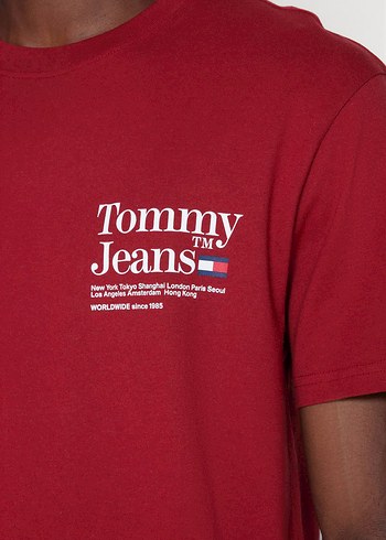 Tommy Hilfiger T-Shirt Kırmızı M Beden - Görsel 6