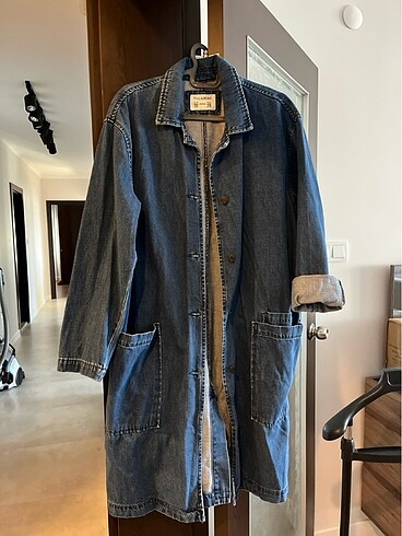 Uzun denim ceket