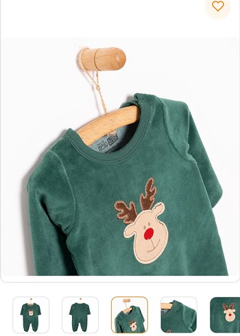HelloBaby Unisex Geyikli Bebek Nakışlı Tulum