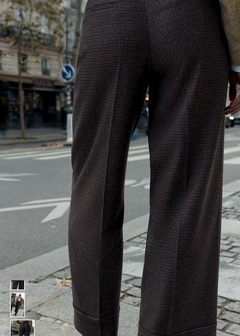 Kazayağı Rengi Kadın Midi dokulu pantolon - Görsel 6