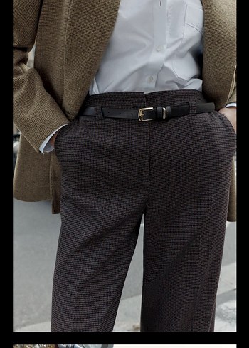 Kazayağı Rengi Kadın Midi dokulu pantolon - Görsel 4