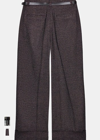 Kazayağı Rengi Kadın Midi dokulu pantolon - Görsel 8