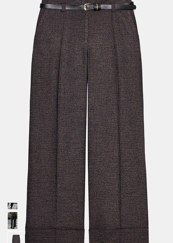 Kazayağı Rengi Kadın Midi dokulu pantolon - Görsel 7