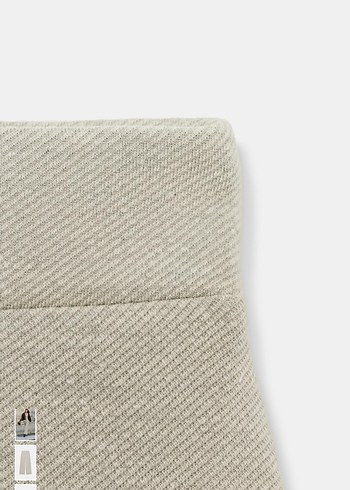 Bej gabardin dokulu Kadın Kumaş Pantolon - Görsel 5