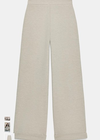 Bej gabardin dokulu Kadın Kumaş Pantolon - Görsel 3