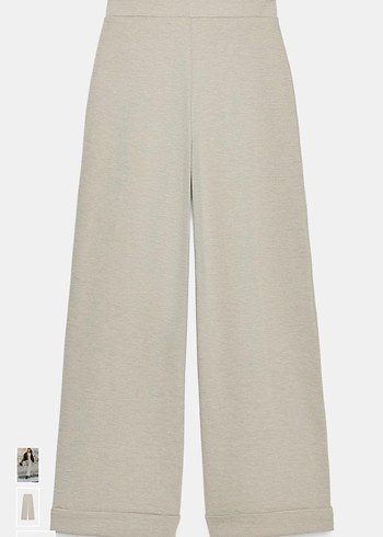 Bej gabardin dokulu Kadın Kumaş Pantolon - Görsel 4