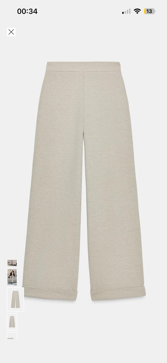 Bej gabardin dokulu Kadın Kumaş Pantolon - Görsel 3