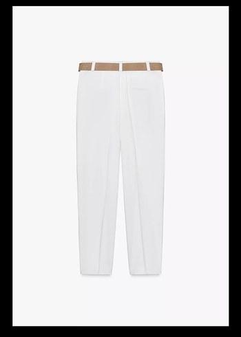 Kadın Camel Kemerli Kumaş Pantolon - Görsel 5