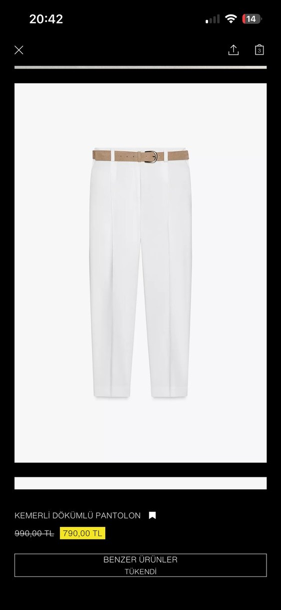 Kadın Camel Kemerli Kumaş Pantolon - Görsel 4