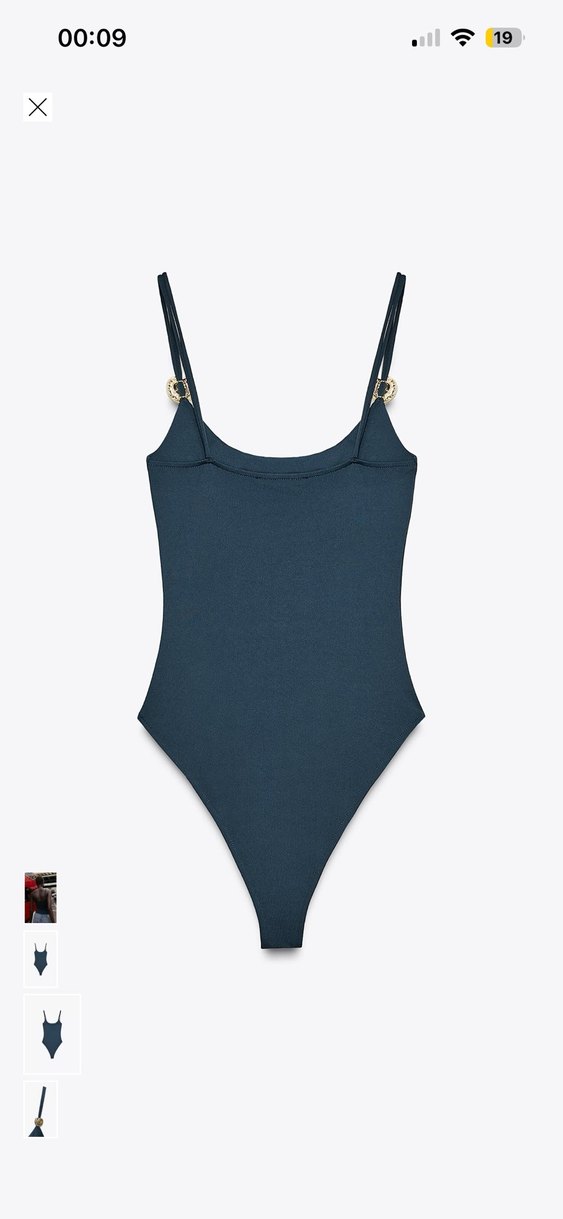 Mavi İnce Askılı Kadın büstiyer - Görsel 3