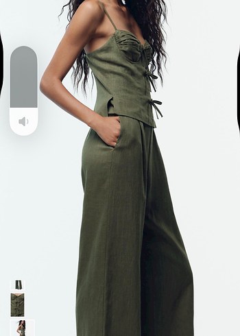 Kadın Keten Kumaşlı Askılı Tulum - Görsel 7