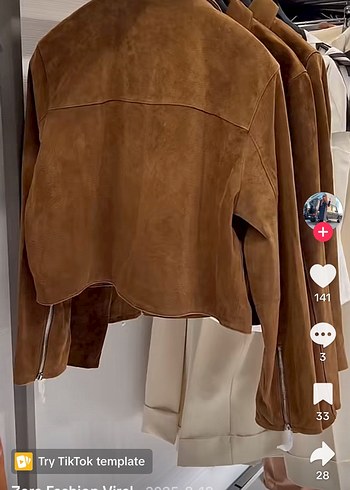 Kahverengi Süet gerçek deri Kadın Ceket - Görsel 11