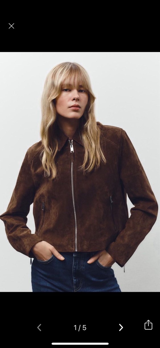 Kahverengi Süet gerçek deri Kadın Ceket - Görsel 3