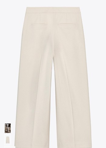 Bej Kemerli Kadın Kumaş Pantolon - Görsel 3