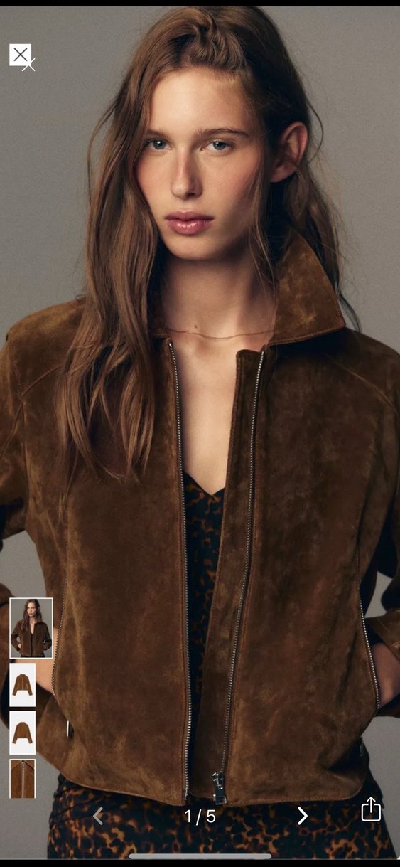 Kahverengi Süet Fermuarlı Kadın Ceket - Görsel 5