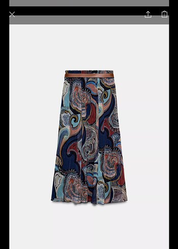 Desenli kemerli Bohem Kadın Uzun Etek - Görsel 11