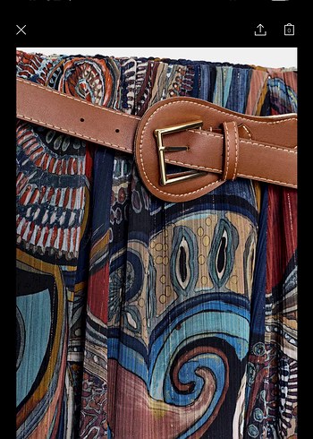 Desenli kemerli Bohem Kadın Uzun Etek - Görsel 15