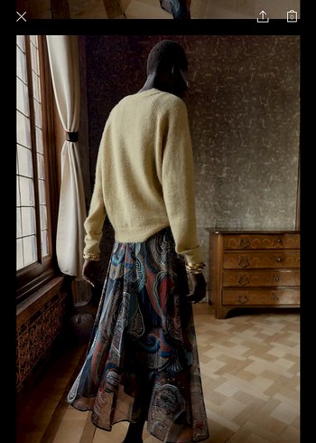 Desenli kemerli Bohem Kadın Uzun Etek - Görsel 13