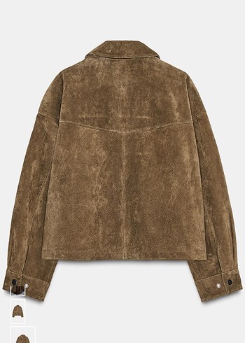 Viral  Kahverengi haki Süet Kadın Ceket - Görsel 2