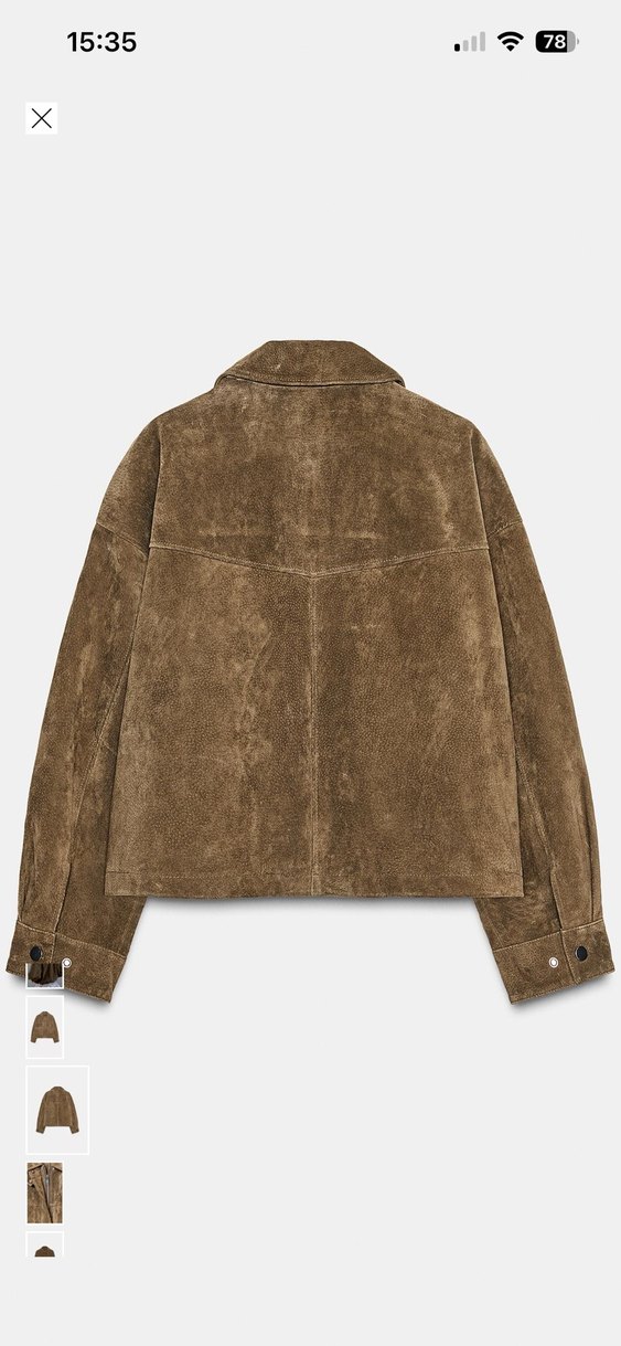 Viral  Kahverengi haki Süet Kadın Ceket - Görsel 2