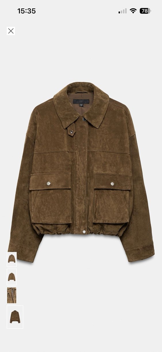 Viral  Kahverengi haki Süet Kadın Ceket - Görsel 3
