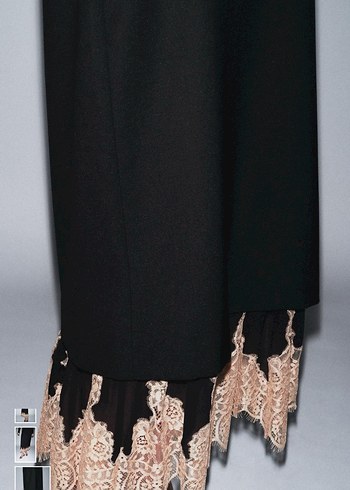 Dantel Detaylı Siyah Uzun Etek - Görsel 16