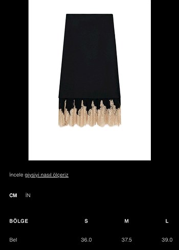 Dantel Detaylı Siyah Uzun Etek - Görsel 10