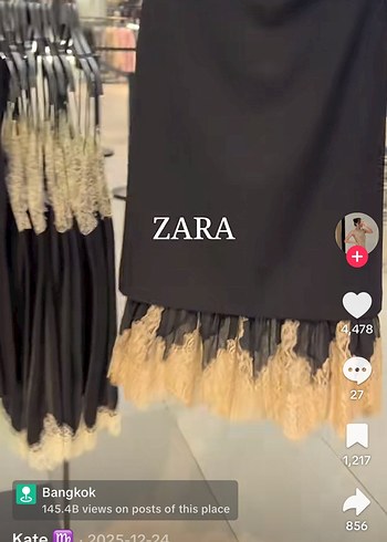 Dantel Detaylı Siyah Uzun Etek - Görsel 7