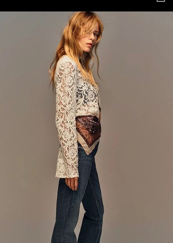 Dantel Detaylı Bohem Kadın Bluz - Görsel 3