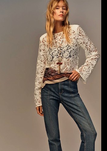 Dantel Detaylı Bohem Kadın Bluz - Görsel 5