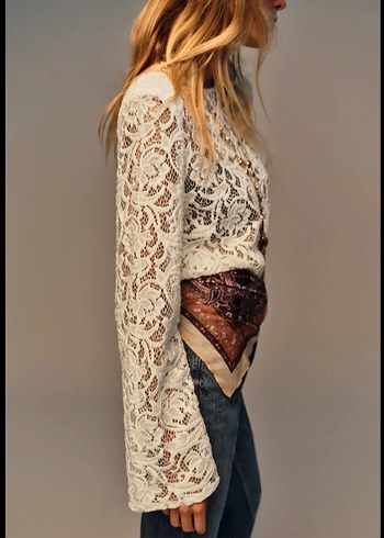 Dantel Detaylı Bohem Kadın Bluz - Görsel 2